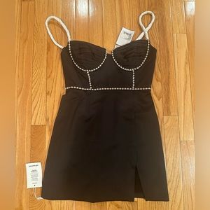 Self-Portait Bonded Satin Mini Dress NWT